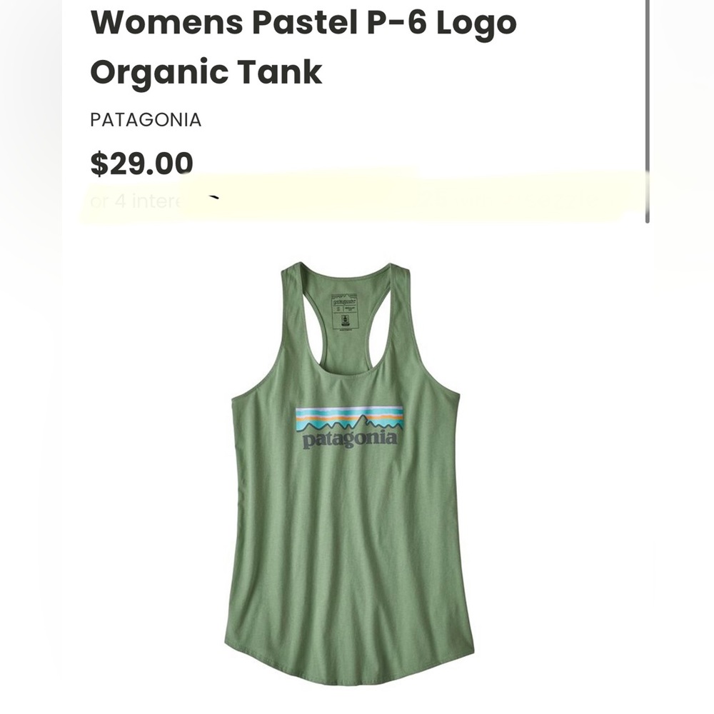 Patagonia women’s tank top sz XL NWT